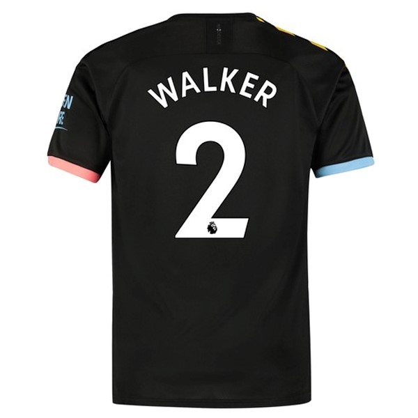 Trikot Manchester City NO.2 Walker Auswarts 2019-20 Schwarz Fussballtrikots Günstig